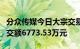 分众传媒今日大宗交易成交1188.34万股，成交额6773.53万元