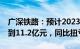 广深铁路：预计2023年归母净利润10.2亿元到11.2亿元，同比扭亏