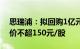 思瑞浦：拟回购1亿元2亿元公司股份，回购价不超150元/股