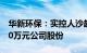 华新环保：实控人沙越拟增持500万元至1000万元公司股份