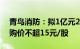 青鸟消防：拟1亿元2亿元回购公司股份，回购价不超15元/股