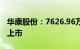 华康股份：7626.96万股限售股2月19日解禁上市