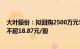 大叶股份：拟回购2500万元5000万元公司股份，回购价格不超18.87元/股