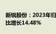 新锐股份：2023年归母净利润1.68亿元，同比增长14.48%