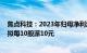 焦点科技：2023年归母净利润3.79亿元，同比增26.12%，拟每10股派10元