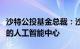 沙特公投基金总裁：沙特有潜力成为美国以外的人工智能中心