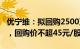 优宁维：拟回购2500万元5000万元公司股份，回购价不超45元/股