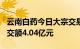 云南白药今日大宗交易折价成交800万股，成交额4.04亿元