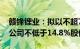 赣锋锂业：拟以不超7000万美元认购PGCO公司不低于14.8%股份