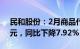 民和股份：2月商品代鸡苗销售收入8143万元，同比下降7.92%