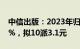 中信出版：2023年归母净利润同比下滑7.72%，拟10派3.1元