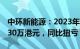 中环新能源：2023年公司拥有人应占溢利6630万港元，同比扭亏