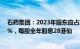 石药集团：2023年股东应占溢利62.75亿元，同比上涨2.8%，每股全年股息28港仙