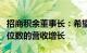 招商积余董事长：希望今年能够实现不低于两位数的营收增长