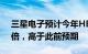 三星电子预计今年HBM产能将是去年的2.9倍，高于此前预期