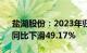 盐湖股份：2023年归母净利润79.14亿元，同比下滑49.17%