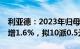 利亚德：2023年归母净利润2.86亿元，同比增1.6%，拟10派0.5元