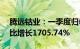 腾远钴业：一季度归母净利润1.44亿元，同比增长1705.74%