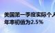 美国第一季度实际个人消费支出季调后环比折年率初值为2.5%