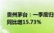 贵州茅台：一季度归母净利润240.65亿元，同比增15.73%