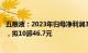 五粮液：2023年归母净利润302.11亿元，同比增长13.19%，拟10派46.7元