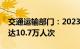 交通运输部门：2023年我国邮轮旅客运数量达10.7万人次