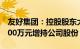 友好集团：控股股东大商集团拟3000万元6000万元增持公司股份