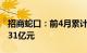 招商蛇口：前4月累计实现签约销售金额588.31亿元