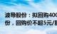 波导股份：拟回购4000万元8000万元公司股份，回购价不超5元/股