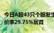 今日A股43只个股发生大宗交易，国源科技折价率29.75%居首