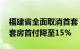 福建省全面取消首套 二套房贷利率下限，首套房首付降至15%