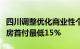 四川调整优化商业性个人住房信贷政策，首套房首付最低15%