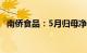 南侨食品：5月归母净利润同比增长3.16%