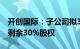 开创国际：子公司拟330万加元收购FCS公司剩余30%股权