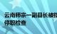 云南师宗一副县长被指出轨，官方通报：已被停职检查