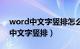 word中文字竖排怎么弄不改变页面（word中文字竖排）