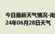 今日最新天气情况-南雄天气预报韶关南雄2024年06月28日天气