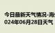 今日最新天气情况-海州天气预报连云港海州2024年06月28日天气