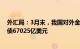 外汇局：3月末，我国对外金融资产96643亿美元，对外负债67025亿美元