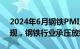 2024年6月钢铁PMI显示：淡季特征逐步显现，钢铁行业承压放缓