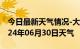 今日最新天气情况-大竹天气预报达州大竹2024年06月30日天气