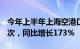 今年上半年上海空港口岸入境旅客806.7万人次，同比增长173%