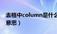 表格中column是什么意思（column是什么意思）