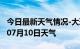 今日最新天气情况-大理天气预报大理2024年07月10日天气