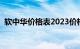 软中华价格表2023价格表（软中华价格表）