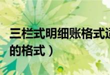 三栏式明细账格式适用（三栏式明细账电子版的格式）