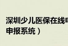 深圳少儿医保在线申报（深圳市少儿医保网上申报系统）