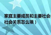 家庭主要成员和主要社会关系怎么写表格（主要家庭成员及社会关系怎么填）