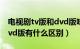 电视剧tv版和dvd版啥区别（电视剧tv版和dvd版有什么区别）