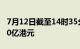 7月12日截至14时35分，南向资金净流入超30亿港元